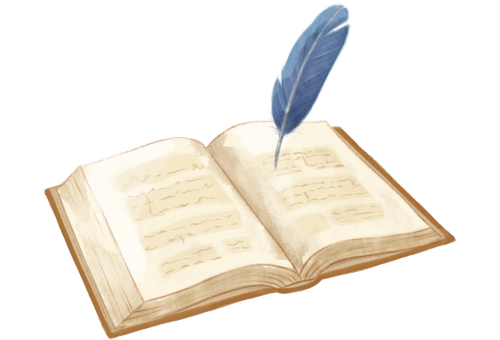 Illustration - Buch udn Schreibfeder